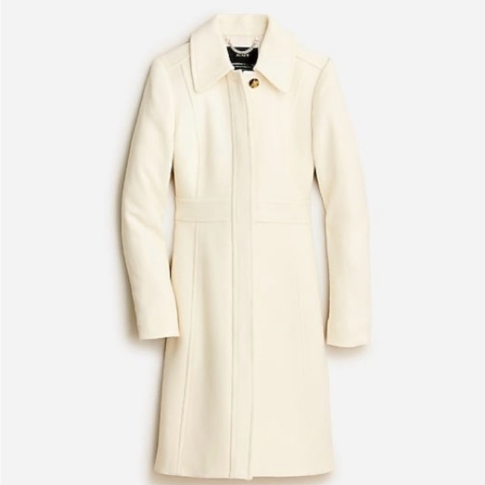 Jcrew Cream Lady Coat in Italian double-cloth wool